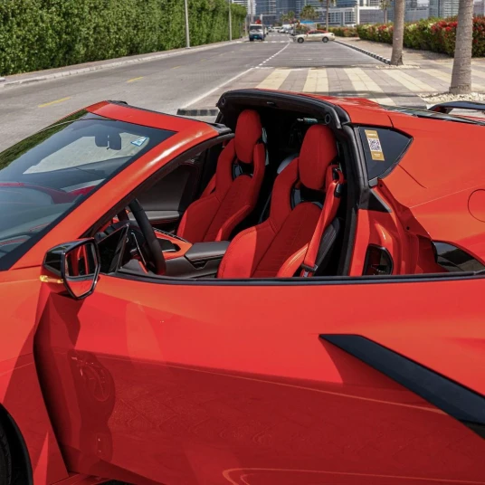 Chevrolet Corvette 2023 red rental in dubai - undefined